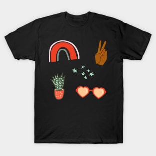 Peace, love and houseplants red T-Shirt